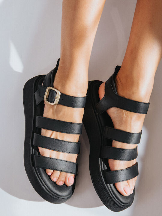 Women's Flat Sandals Flatforms Black