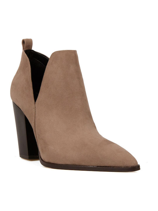 Suede Women's Ankle Boots Brown