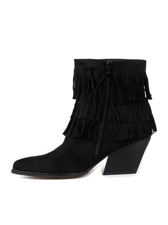 Suede Women's Cowboy Boots Black