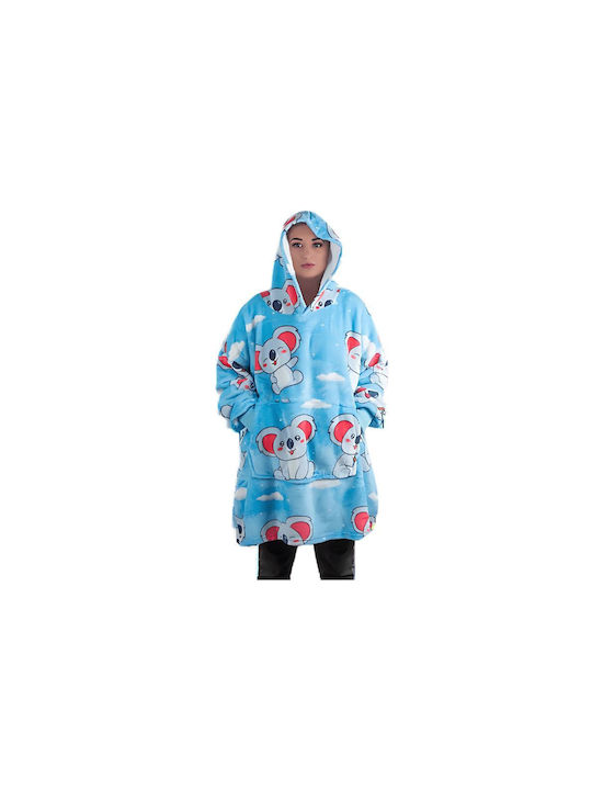 Κουβέρτα Fleece Γαλάζια 80x80εκ.