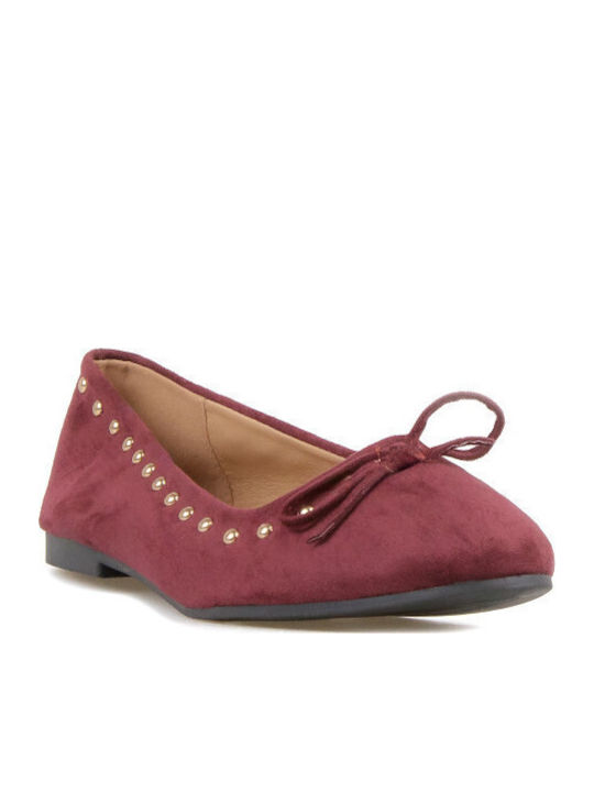 Pantofi balerini pentru femei in Burgundy Culori
