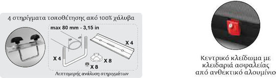 ArtPlast Μπαγκαζιέρα Αυτοκινήτου με Μονό Άνοιγμα Χωρητικότητας 320lt Γκρι