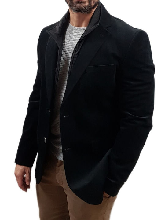 Men's Winter Suit Jacket Slim Fit Black