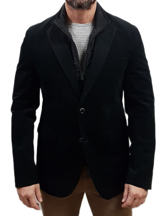 Men's Winter Suit Jacket Slim Fit Black