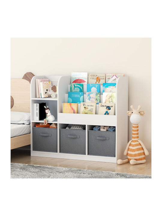 Библиотека Стена Бял 92x30x80см