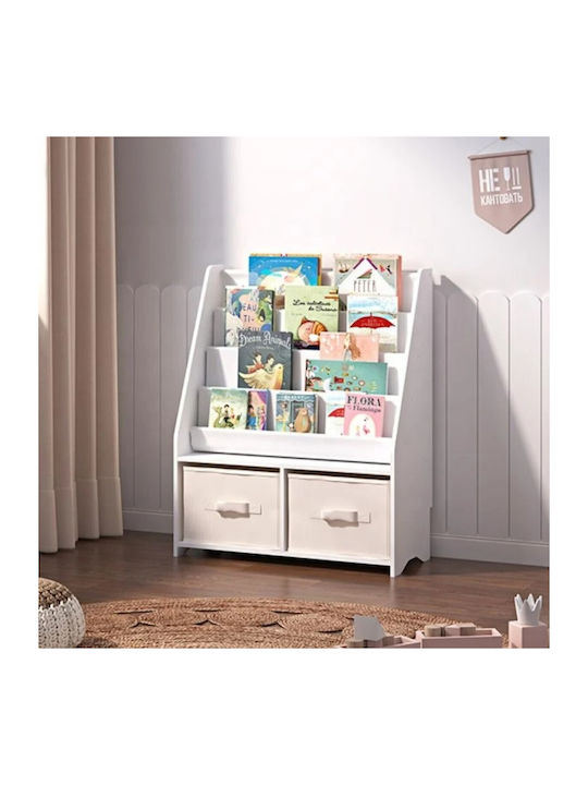 Bibliotecă pardoseală Metal Alb 70x30x85cm