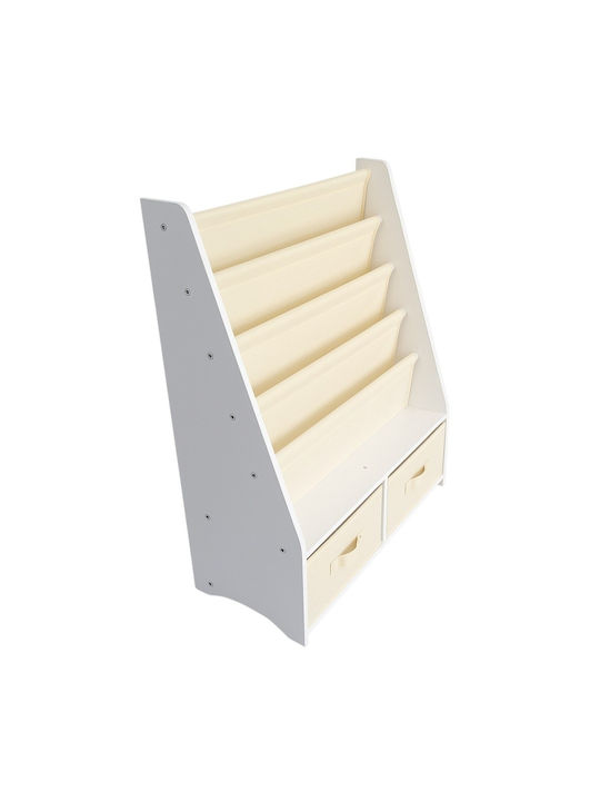 Bibliotecă pardoseală Metal Alb 70x30x85cm