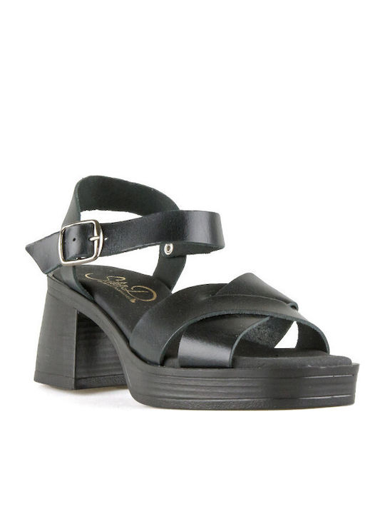 Leder Sandalen Schwarz