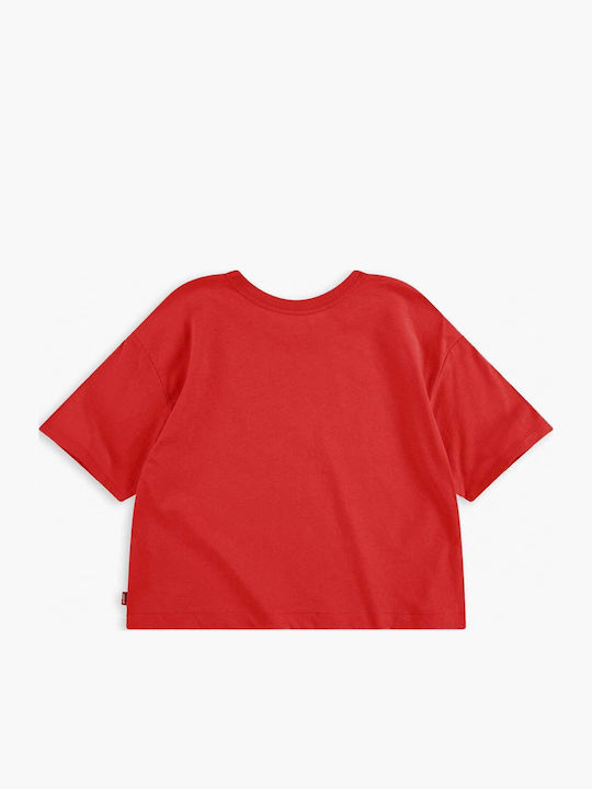 Kinder-Crop-Top Kurzarm Rot