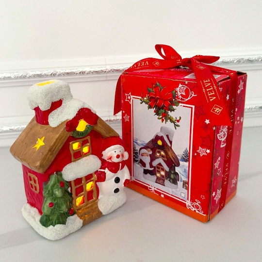 Velve Crăciun Lampion Roșu 15x12cm.