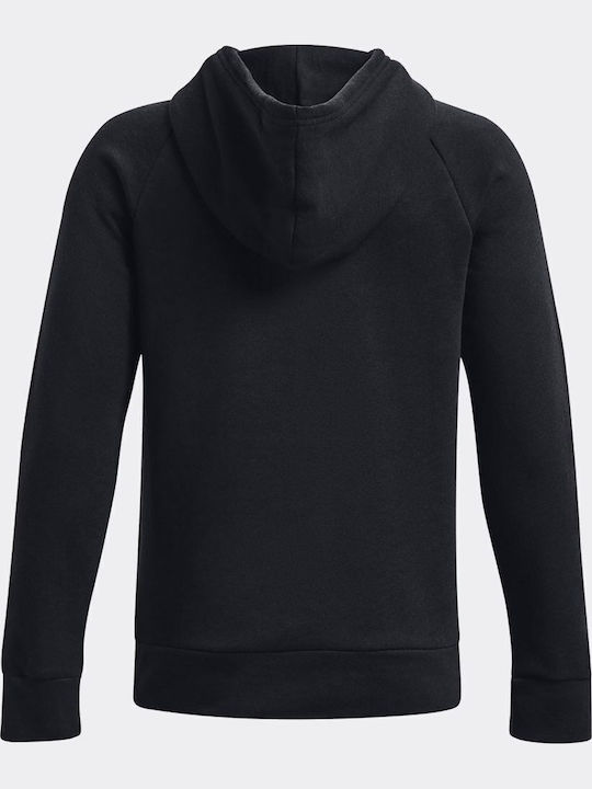 Fleece Παιδικό Φούτερ με Κουκούλα και Τσέπες Μαύρο Rival
