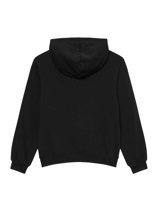 Fleece Kids Sweatshirt with Hood and Pockets Black
