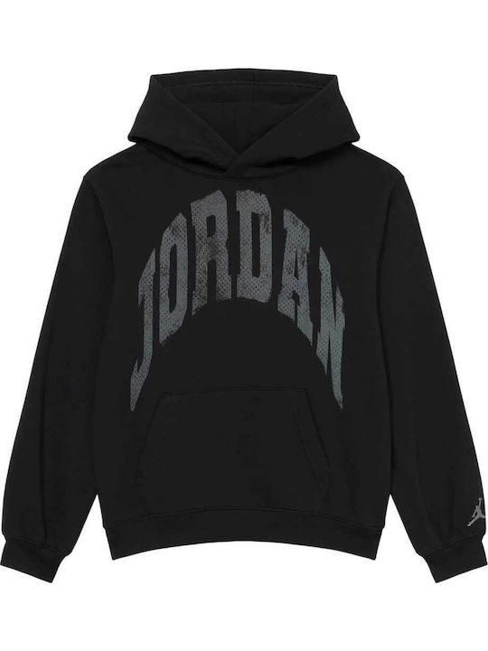 Fleece Kids Sweatshirt with Hood and Pockets Black