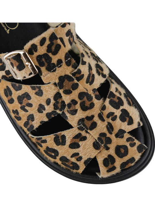 Leather Women's Flat Sandals Flatforms