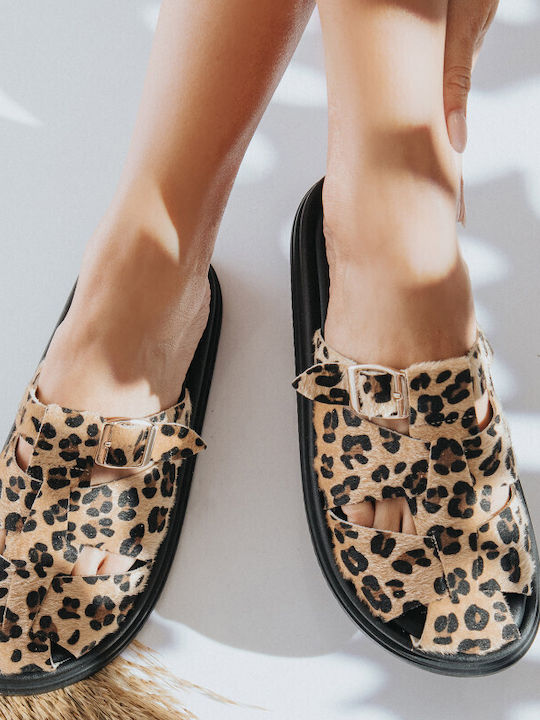 Leather Women's Flat Sandals Flatforms