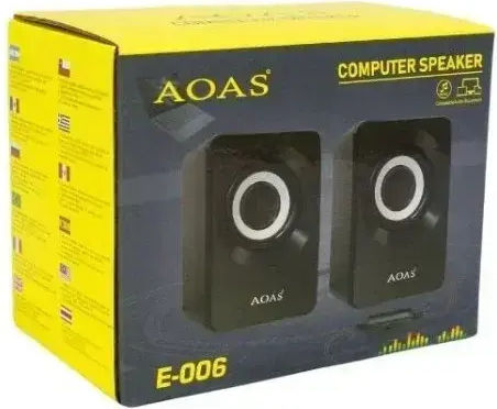 E-006 Computerlautsprecher 2.0 mit Leistung 3W in Schwarz Farbe