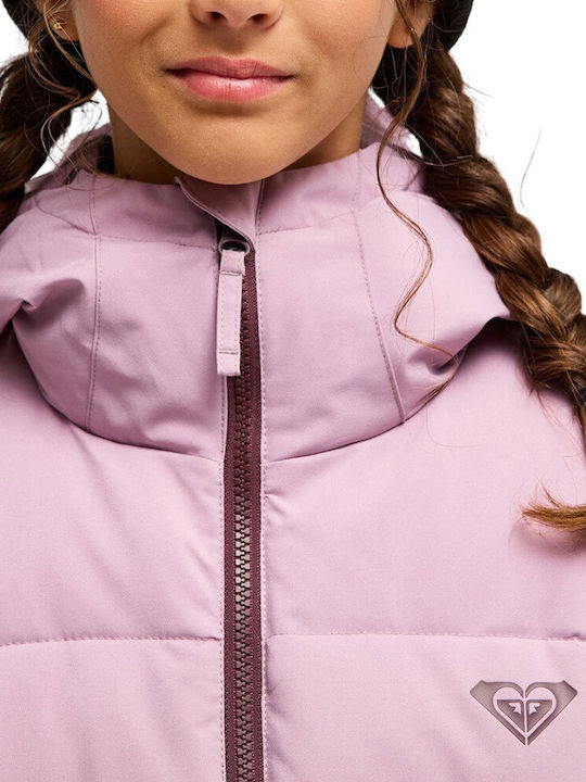 Waterproof Kids Casual Jacket with Hood Purple