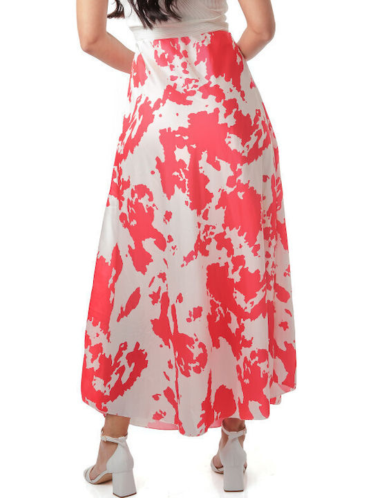Satin Midi Skirt Leopard Animal Print