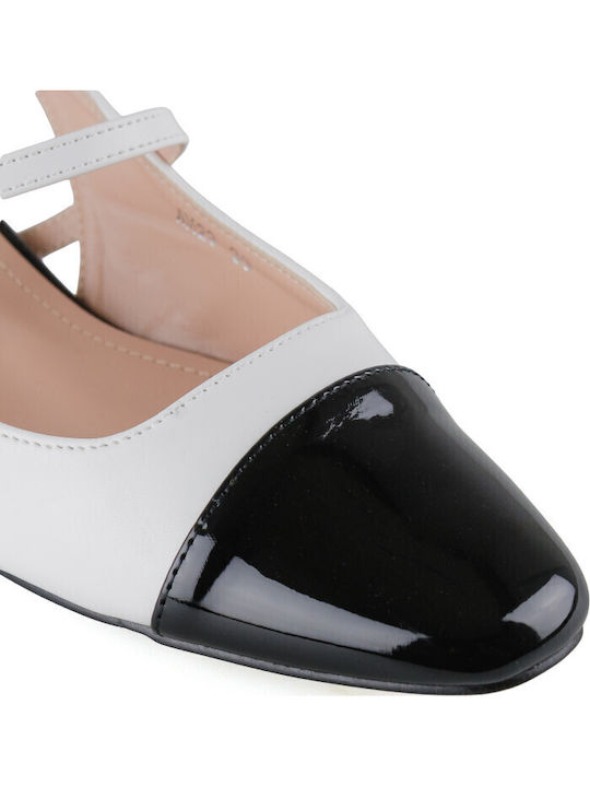 Slingback Ballerinas With strap White