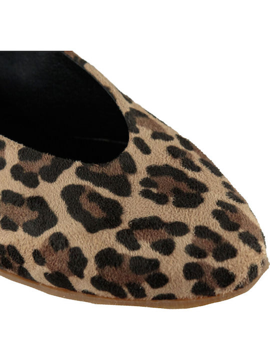 Suede Leopard Ballerinas Multicolour