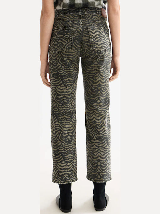 Women's Jean Trousers in Straight Line Thyme