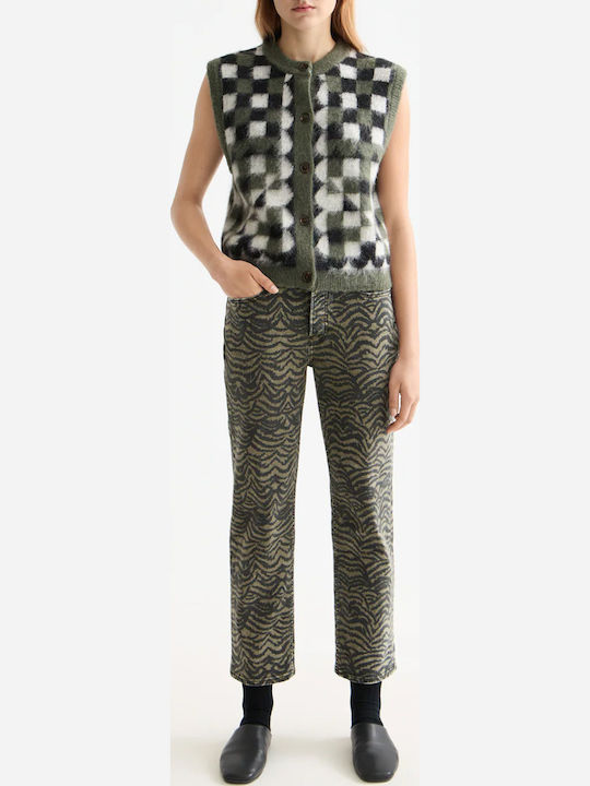 Women's Jean Trousers in Straight Line Thyme