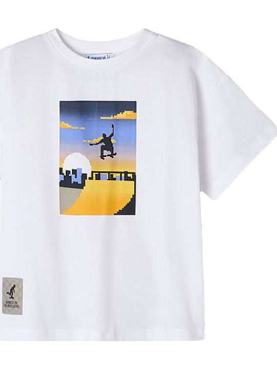 Tricou pentru copii alb Skate