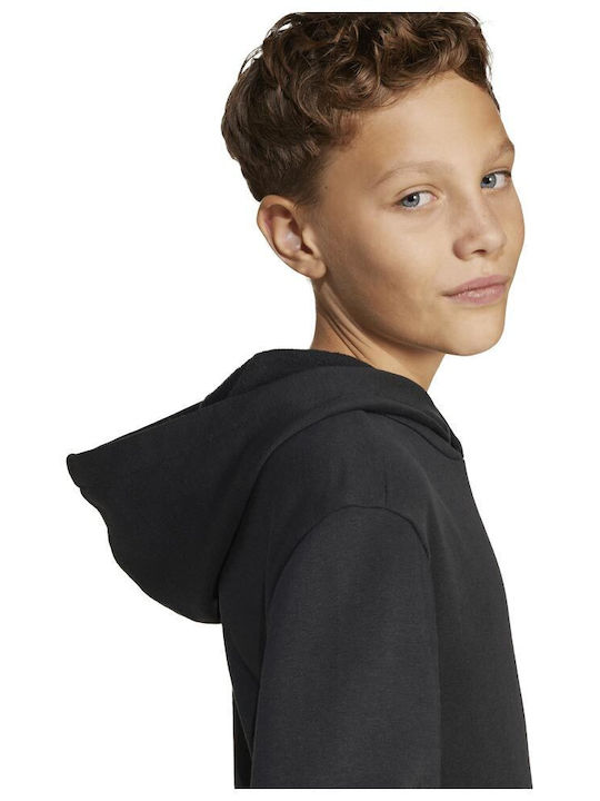Kids Sweatshirt with Hood and Pockets Black Essentials