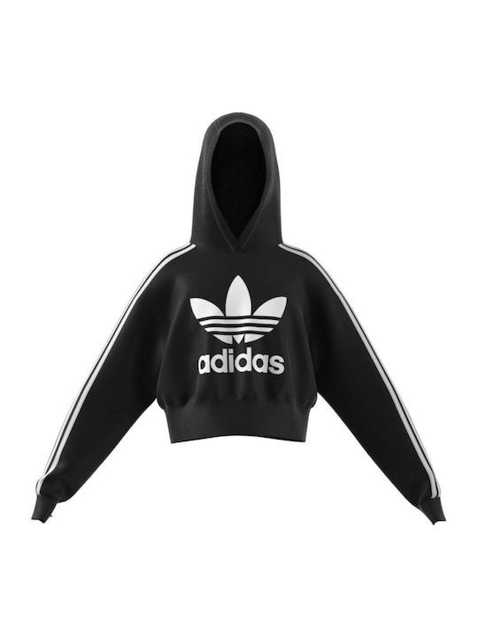 Hanorac Copii Cropped cu Glugă Negru Adicolor