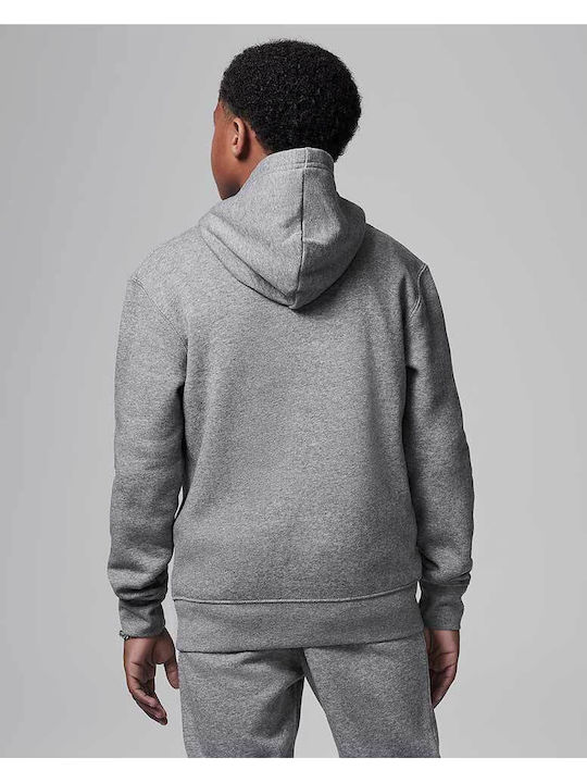 Fleece Kids Sweatshirt with Hood and Pockets Gray