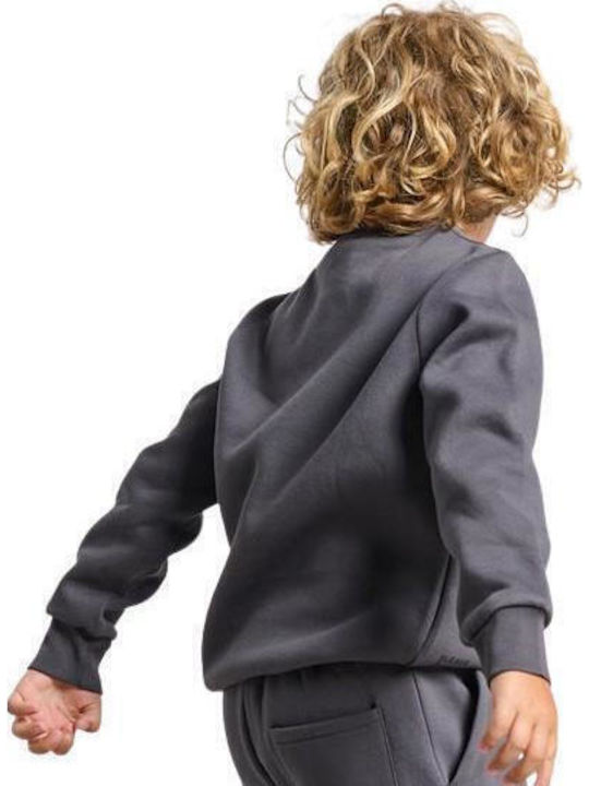 Fleece Lined Kids Sweatshirt With Hood Coal