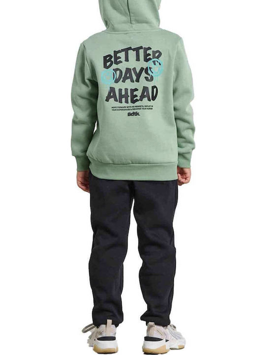 Kids Sweatshirt with Hood and Pockets Sage