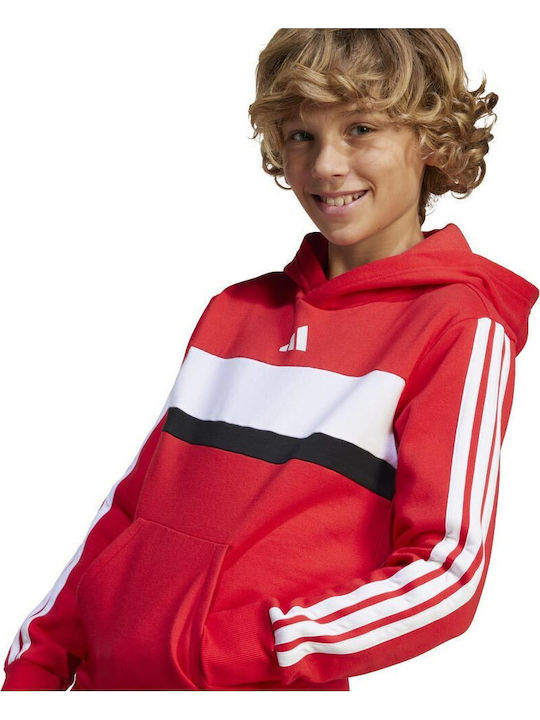 Fleece Παιδικό Φούτερ με Κουκούλα και Τσέπες Κόκκινο Performance