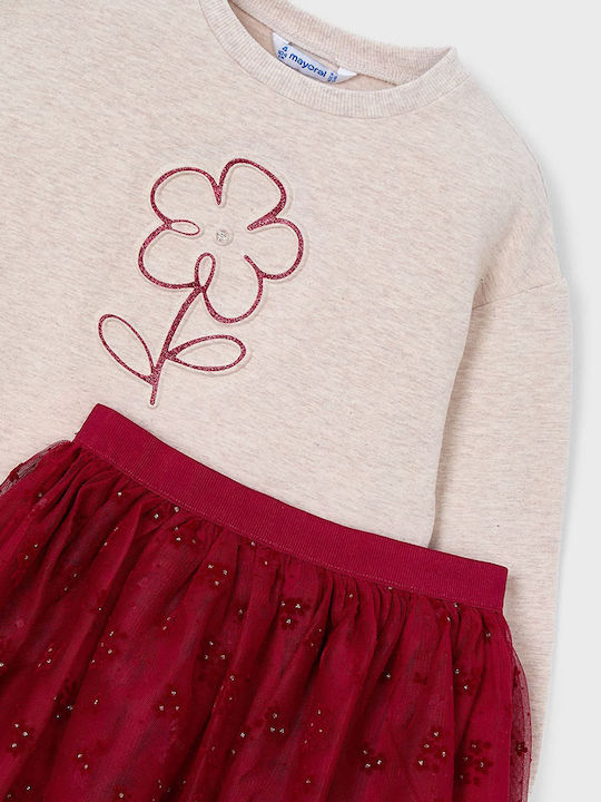 Kids' Set with Skirt Winter 2pcs Red