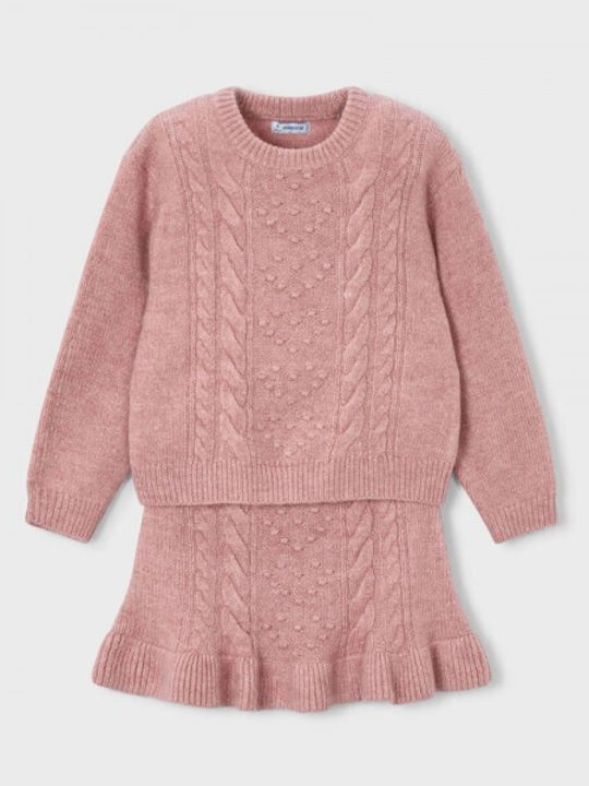 Kids' Set with Skirt Winter 2pcs Pink