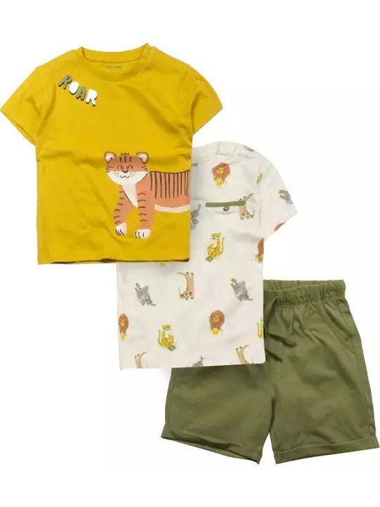 Kids' Set with Shorts Summer 3pcs Golden