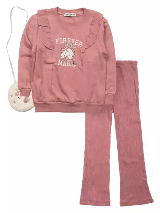 Kinder-Set mit Leggings Winter 3Stück Pink