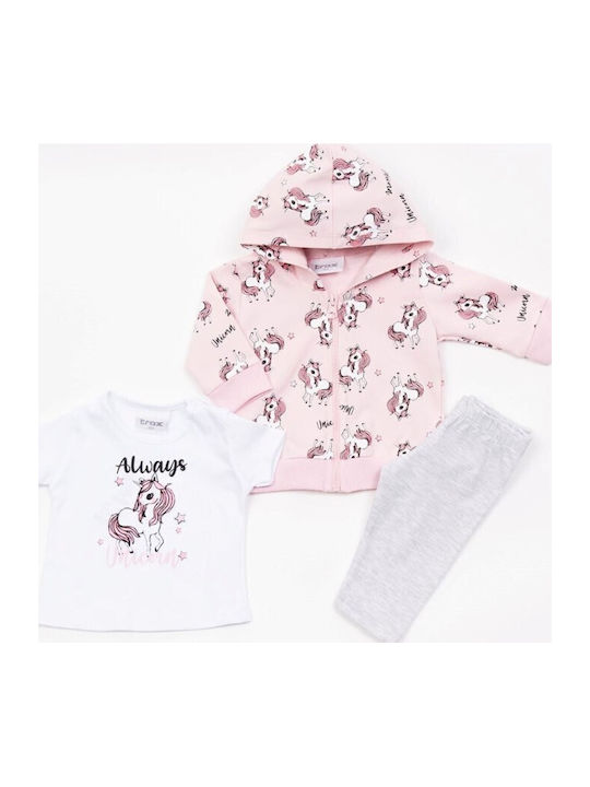 Kids' Set with Leggings Winter 3pcs Pink