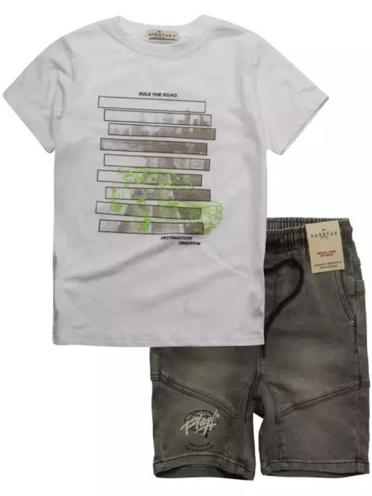Kinder-Set mit Shorts Sommer 2Stück Weiß
