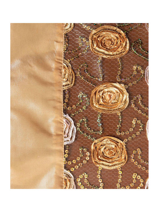 Silk Fashion Checkered 264-1 Gold 130x130cm