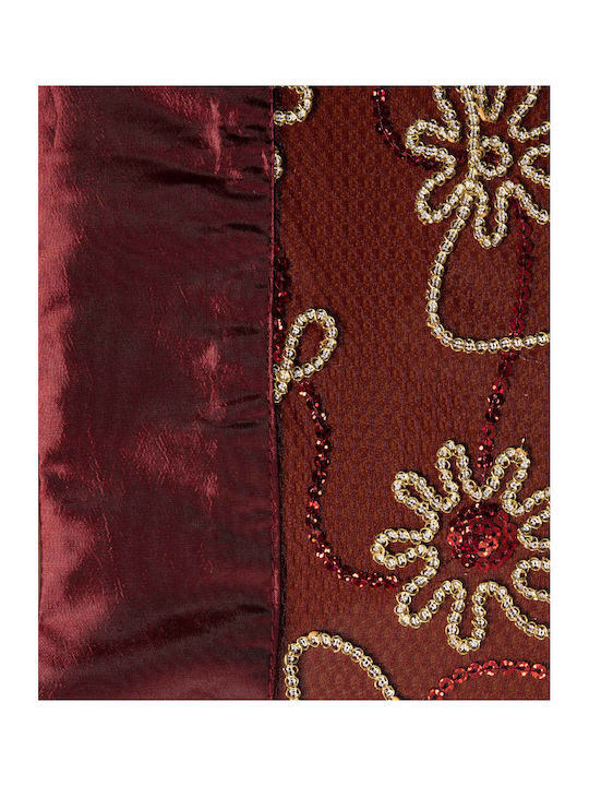 Silk Fashion Checkered 7180 Bordeaux 130x130cm