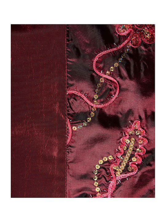 Silk Fashion Καρέ Τραπεζομάντηλο A11 Μπορντώ 80x80εκ.