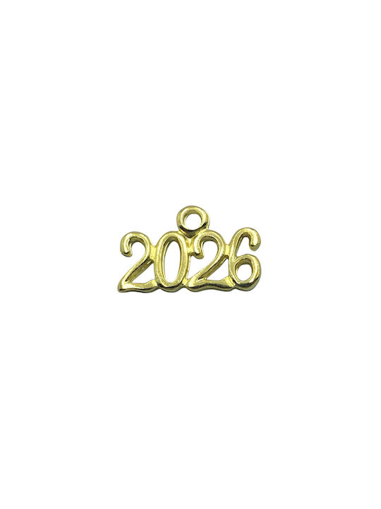 Hanging Lucky Charm Gold made of Metal 2026 2.2cm 1pcs