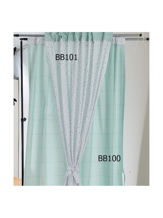 Palamaiki Curtain with Tab Top Bon Bon Turquoise 170x270cm