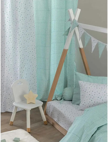 Palamaiki Curtain with Tab Top Bb101 Turquoise 170x270cm