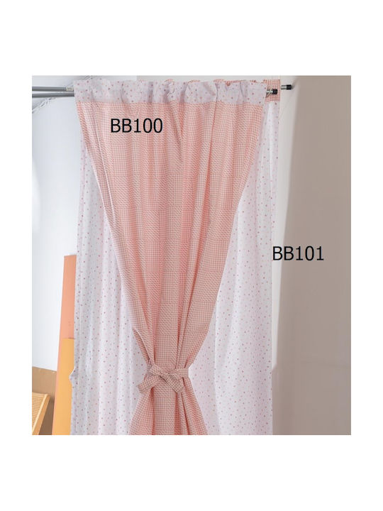 Palamaiki Curtain with Tab Top Bon Bon Pink 170x270cm