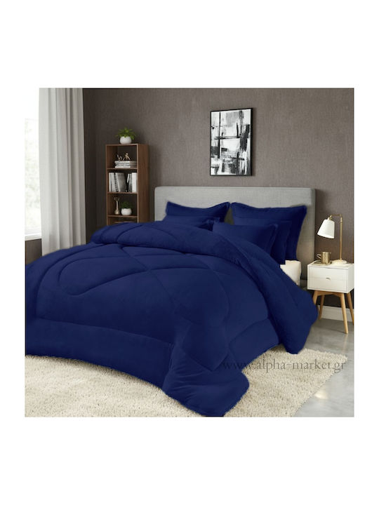 Alpha-Market Κουβερτοπάπλωμα Υπέρδιπλο 220x240εκ. Navy Blue 330 GSM