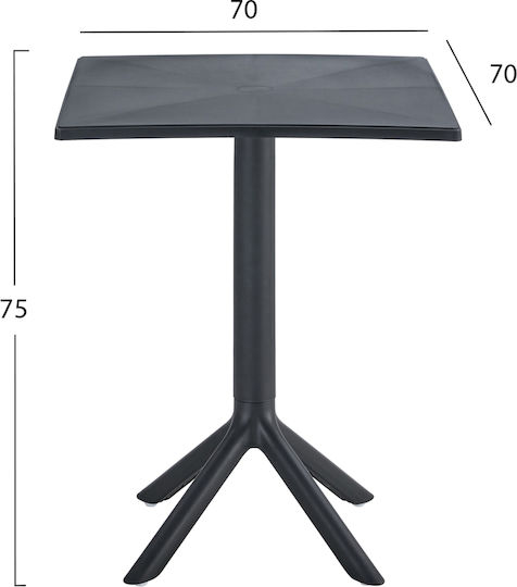 Tisch Bar für kleine Außenbereiche Stabil Terrin Red 60.5x60.5cm