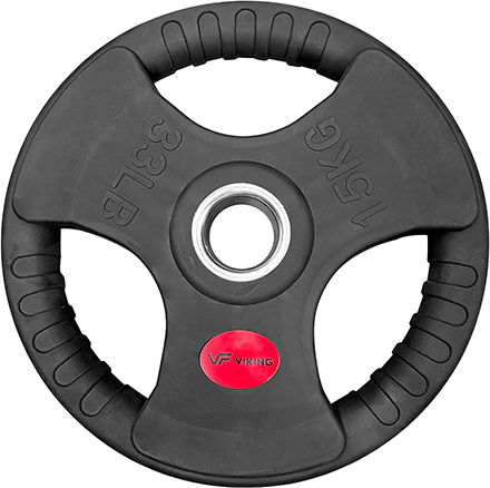 Viking Set of Plates Olympic Type Rubber 1 x 15kg Φ50mm with Handles