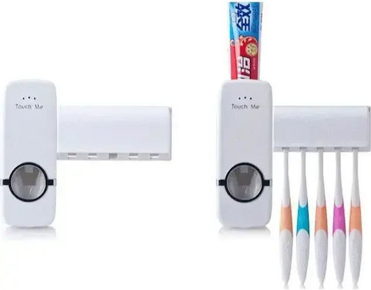 Plastic Wall Μounted Toothbrush Holder White